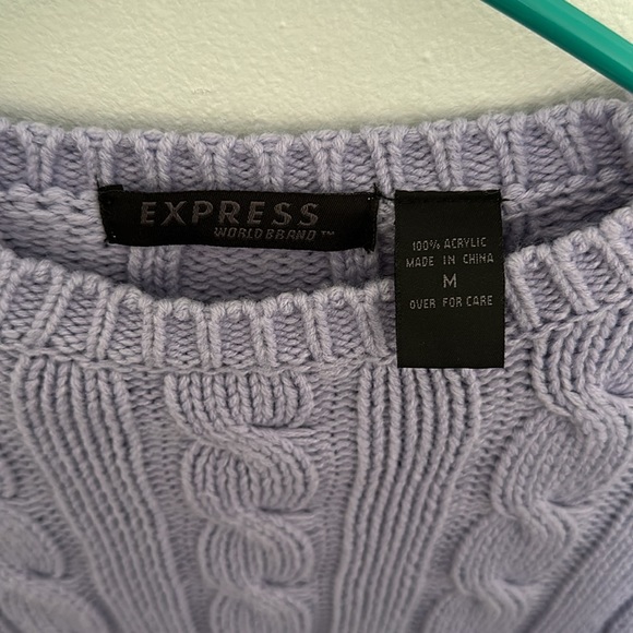 Express Cable Knit sweater Size Med in lavender - Picture 4 of 4